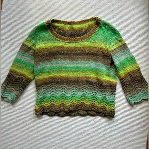 Handknit fall sweater brown and green